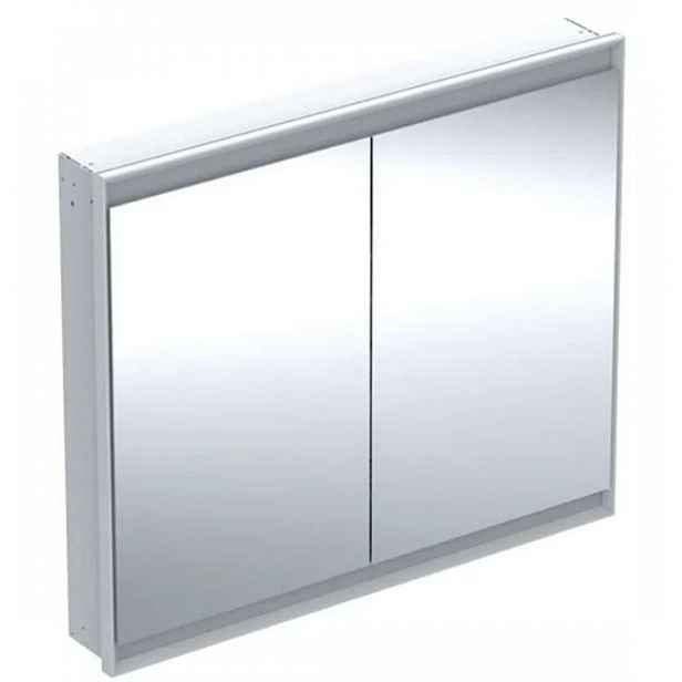 Geberit ONE - Zrcadlová skříňka s LED osvětlením, 105x90x15 cm, 2 dvířka, vestavná, bílá 505.804.00.2