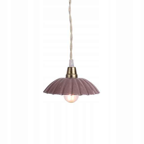 Závěsná lampa Ingrid růžová kovová, průměr 16 cm