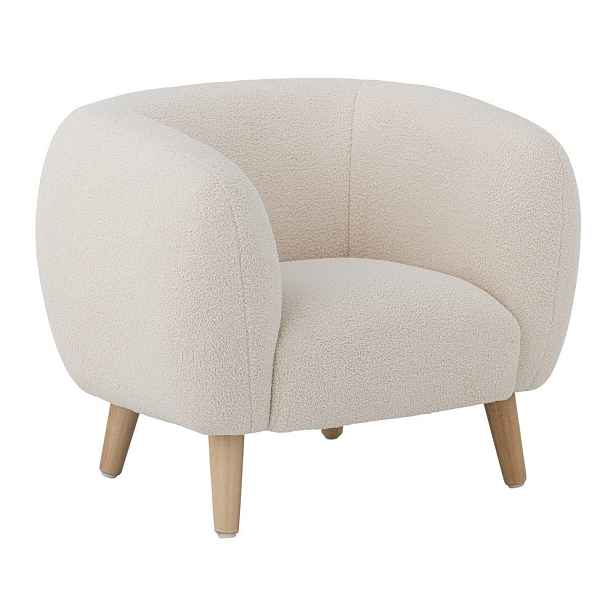 Bílé dětské křesílko z textilie bouclé Cade – Bloomingville Mini