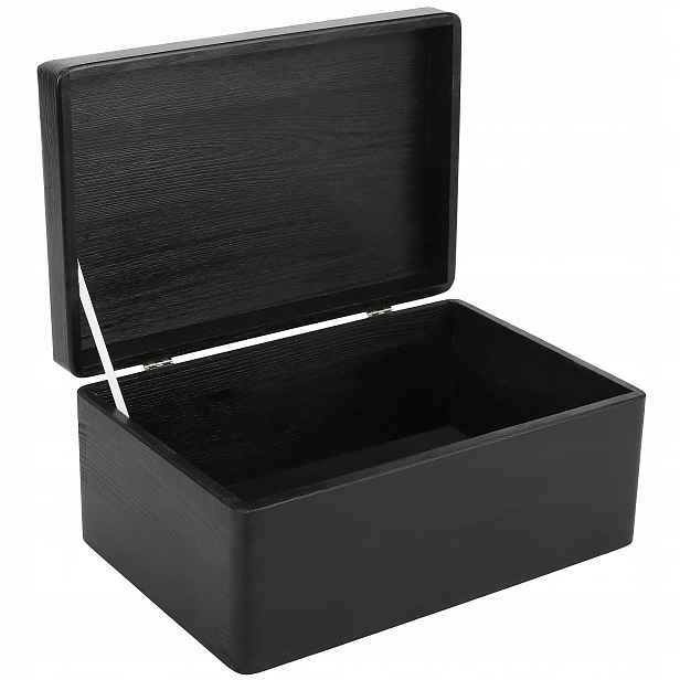 Krabička dřevěná černá s víkem na hračky dárek fotografie 30x20x14 cm
