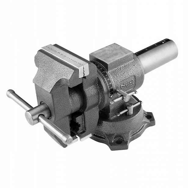 Neo Otočný Litinový Zámečnický Svěrák 100 MM 360ST Kovadlina