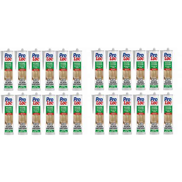Sanitární silikon bílý ProLoc P24 280 ml, sada 24 ks