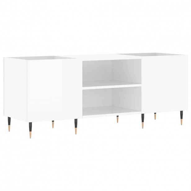 vidaXL Skříňka na LP desky lesklá bílá 121x38x48 cm kompozitní dřevo