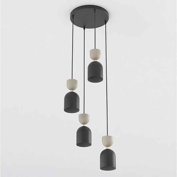 Závěsná lampa Gaudi 3-bodová černá mokka E14 loftová