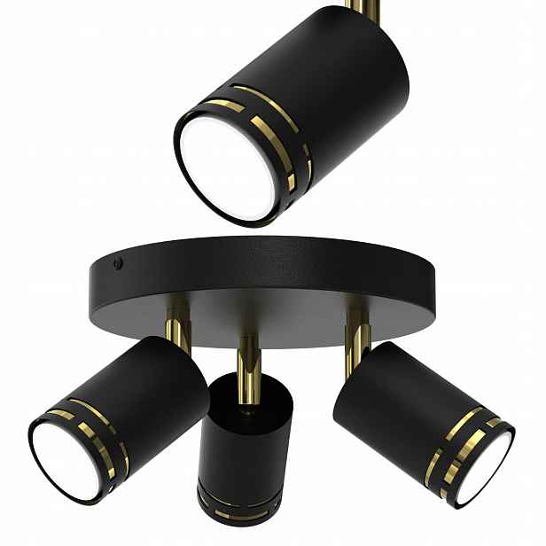 Stropní Svítidlo Stropní Černý Zlatý Pohyblivý Led GU10 Polská Lampa Spot Reflektor