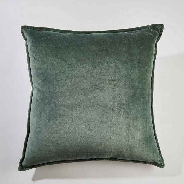Butlers COTTON VELVET Polštář 45 x 45 cm - tm. zelená