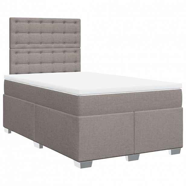 vidaXL Box spring postel s matrací taupe 120x190 cm textil