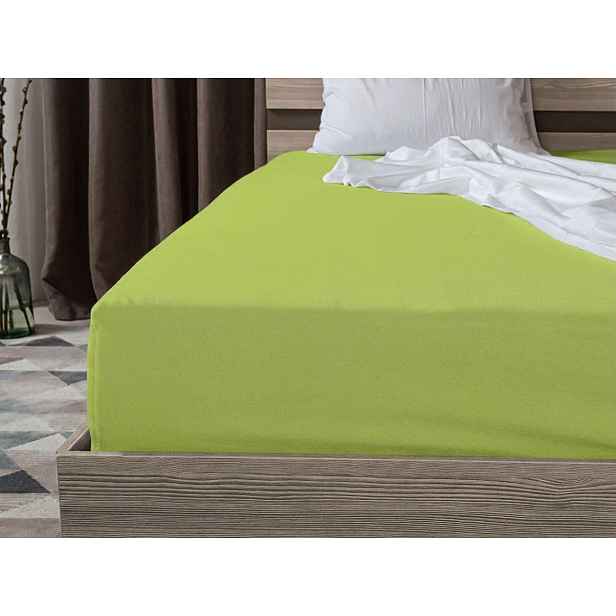Jersey prostěradlo BASIC světle zelené 90 x 200 cm