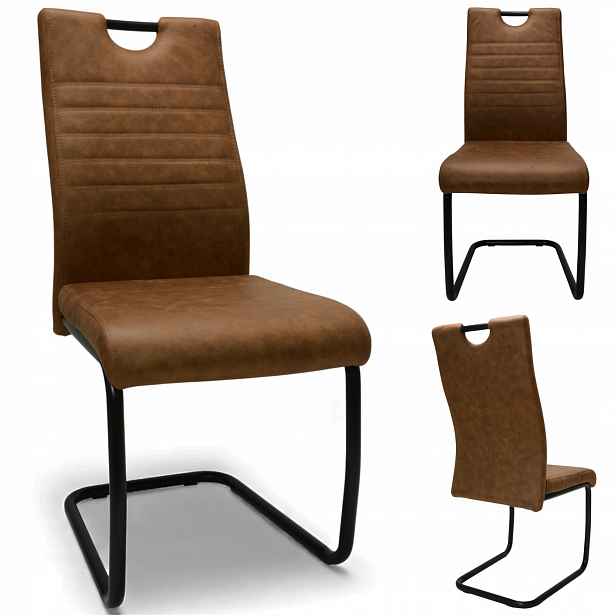 Křeslo DankorDesign Tris koňak Do Obývacího Pokoje Jídelny Moderní Glamour