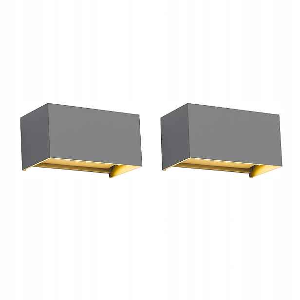 Led lampy Kingwen 20 W 3000 K IP65 šedé, sada 2 ks