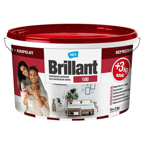 Malba interiérová HET Brillant 100 bílá 15+3 kg