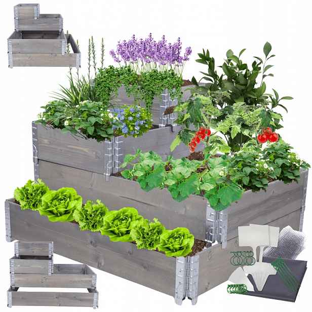 Nastavitelný vyvýšený záhon kaskádový zeleninový záhon impregnát 60x120x100