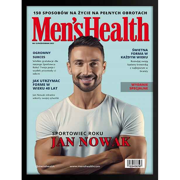 Dárek k narozeninám – obálka časopisu Men’s Health – vaše foto 40x30 cm