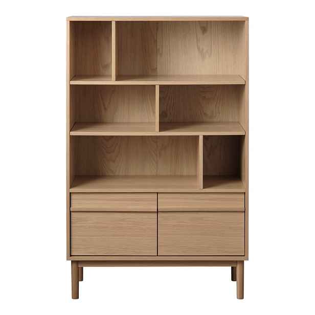 Knihovna v dekoru dubu v přírodní barvě 140x90 cm Ponza – Unique Furniture