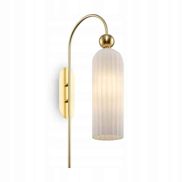 Nástěnná lampa zlatá s mléčným skleněným stínidlem glamour Maytoni