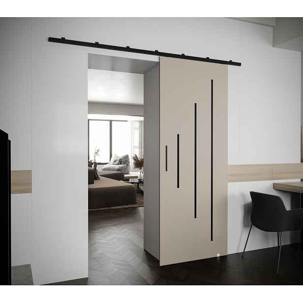 Posuvné dveře s černým úchytem PERDITA 3 - 70 cm, kašmír