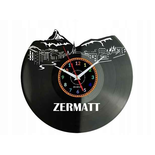 Zermatt Dárek Originální dekorace do domu Hodiny z vinylové desky