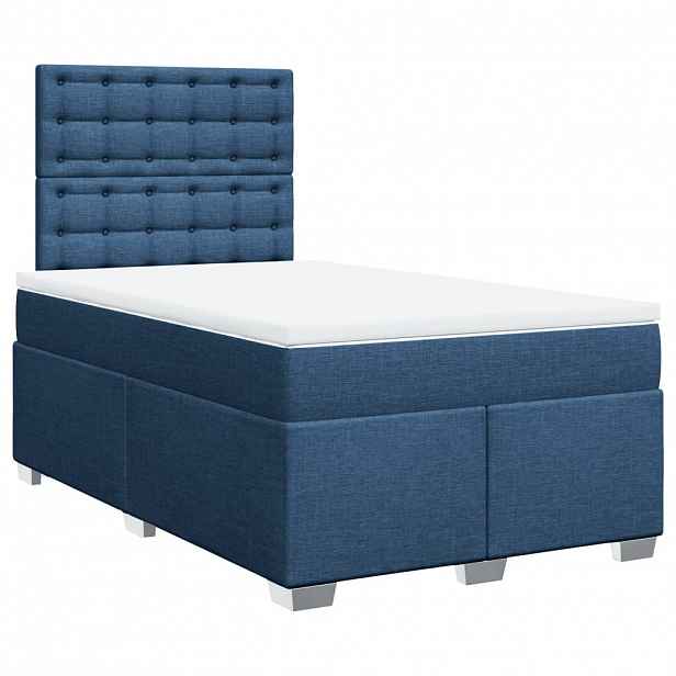vidaXL Box spring postel s matrací černá 120x190 cm textil