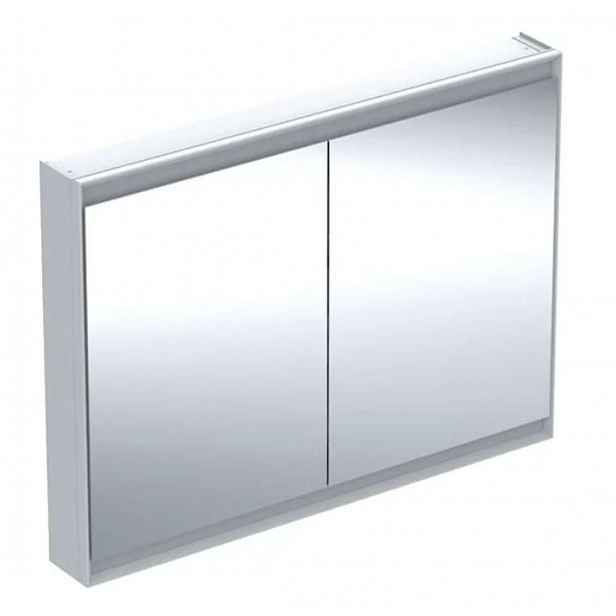 Geberit ONE - Zrcadlová skříňka s LED osvětlením, 120x90x15 cm, 2 dvířka, hliník 505.815.00.1
