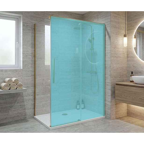 Gelco Lux - Boční stěna 90x200 cm, čiré sklo/zlatá GU5690G