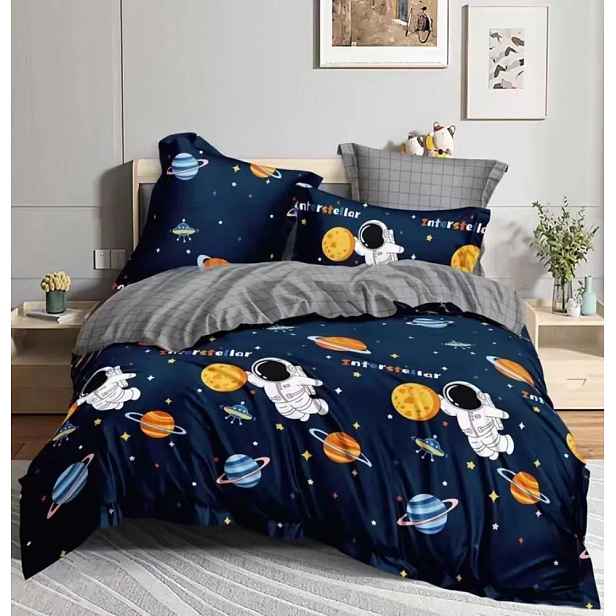 Bavlněné povlečení KOSMONAUT modré Rozměr povlečení: 70 x 90 cm | 140 x 200 cm