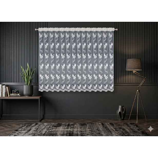 Dekorační krátká vzorovaná záclona s řasící páskou AMANDA vzor 442 - 400x150 cm MyBestHome