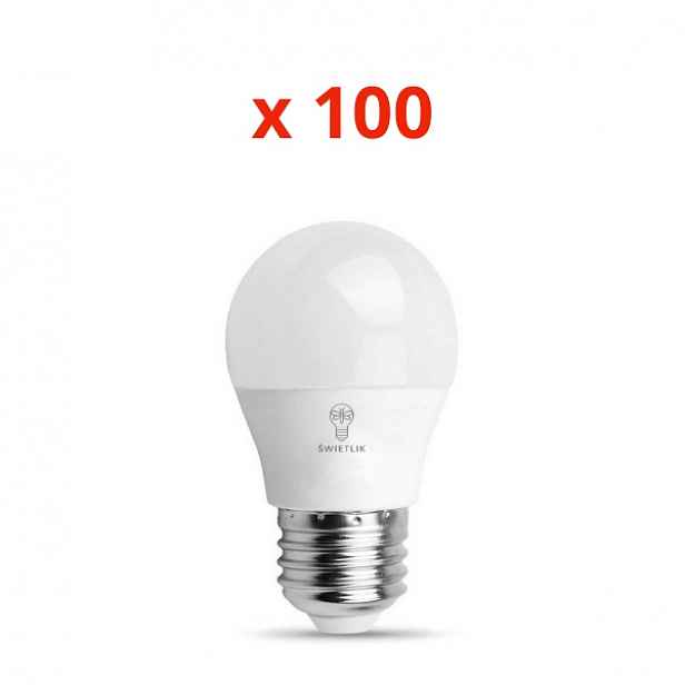 Sada 100 kusů Led žárovek G45 E27 4W Barva Bílá Neutrální
