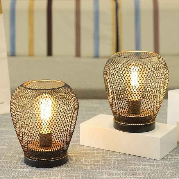 Vintage Led lampion Bezdrátový set 2ks do obývacího pokoje na terasu, do kavárny