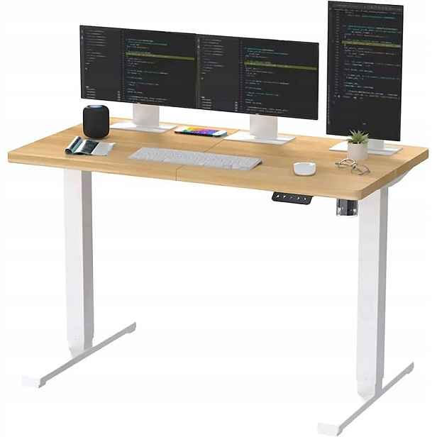 Výškově nastavitelný stůl QS1M-1160-EU, 110 x 60 cm, javor/bílý