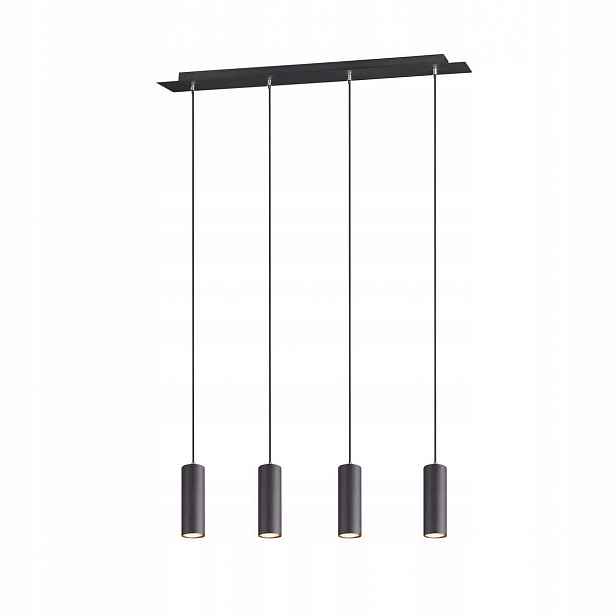 Závěsná závěsná lampa kovová černá matná GU10, nastavitelná Vantos Trio