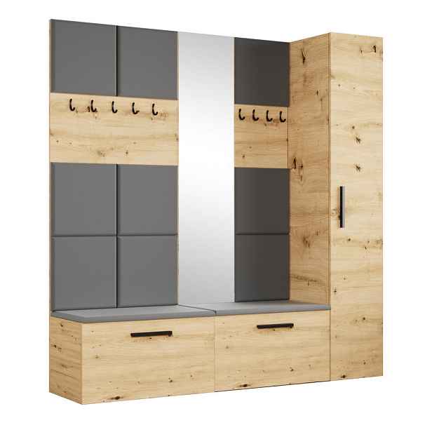 MASSENO MODERNÍ PŘEDSÍŇOVÁ SESTAVA MODULO, 201,2/204/40 cm, dub Artisan