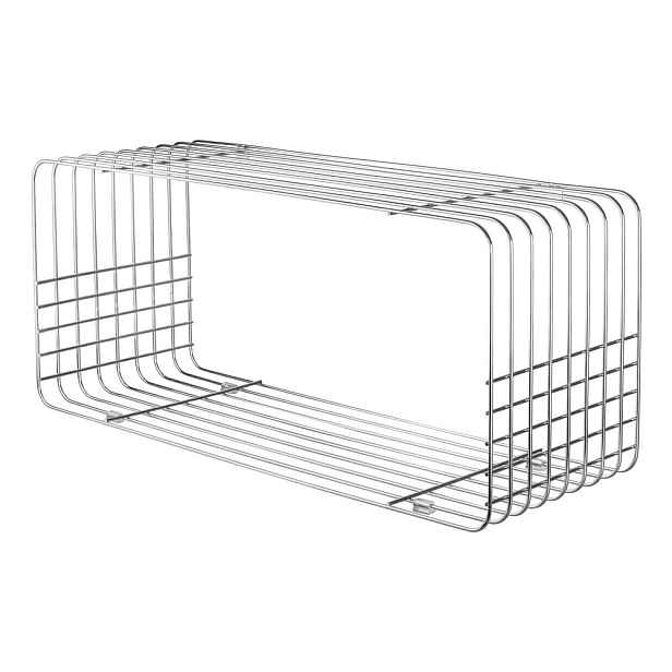 Patrová kovová police v leskle stříbrné barvě 70 cm Wire – Mette Ditmer Denmark