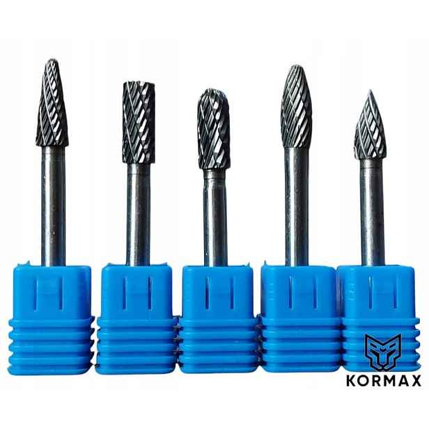 Rychlootáčkový frézovací rotační pilník 8 mm na kov s karbidem Set 5ks