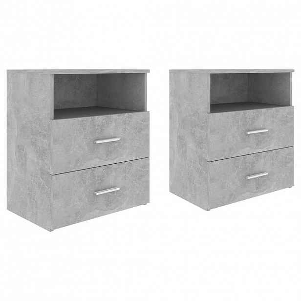 vidaXL Noční stolky 2 ks betonově šedé 50 x 32 x 60 cm