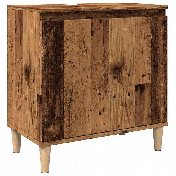 vidaXL Skříňka pod umyvadlo old wood 58 x 33 x 60 cm kompozitní dřevo