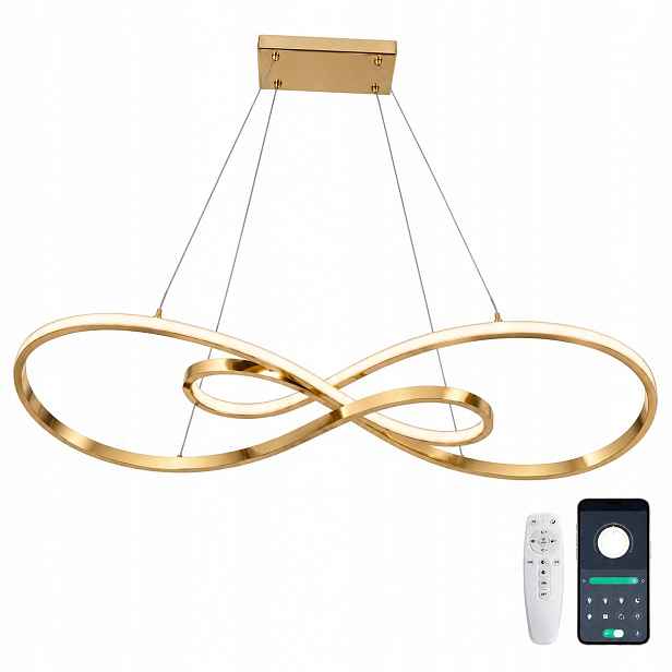 Závěsná Led Lampa Zlatá glamour Infinity 100 CM Dálkový Ovladač App Stmívatelná 3 Barvy