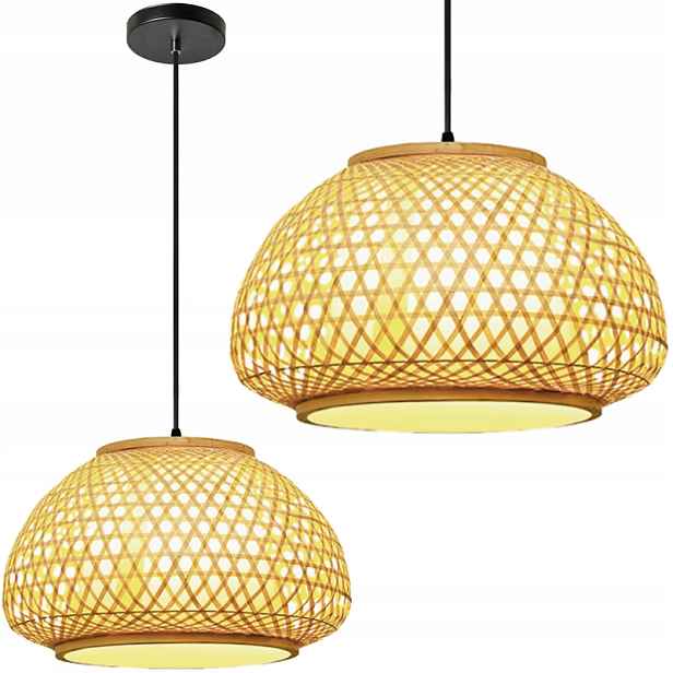 Závěsné Stropní Svítidlo Boho Naturalana Bambusová Ažurová Toolight