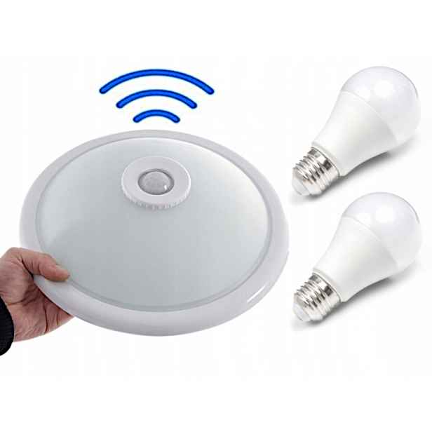 Lampa Stropní Svítidlo Nástěnná lampa na strop se senzorem pohybu soumraku 10W Led žárovky