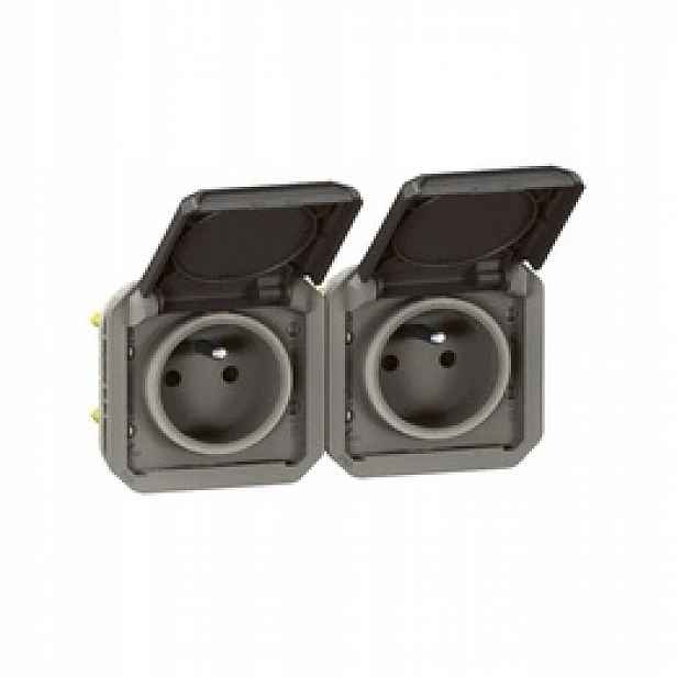 Nové Plexo Horizontální zásuvka, mechanismus 16A-250V~ antracit Legrand 069842L