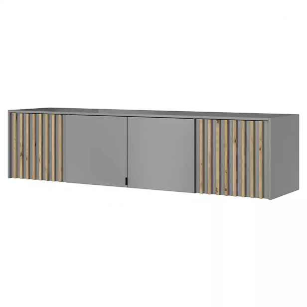 Piaski Nástavec na skříň Nelly 206 cm šedý/dub artisan