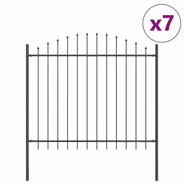 vidaXL Zahradní plot WOERDEN 7 ks 170 x 165 cm Práškově lakovaná ocel