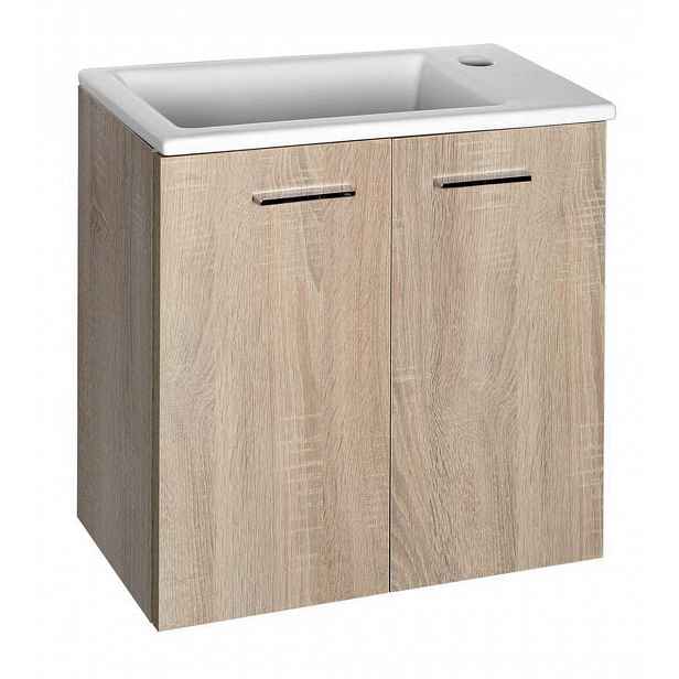 Aqualine Keramia Fresh - Umyvadlová skříňka 49x50x25 cm, dub platin 51047DP