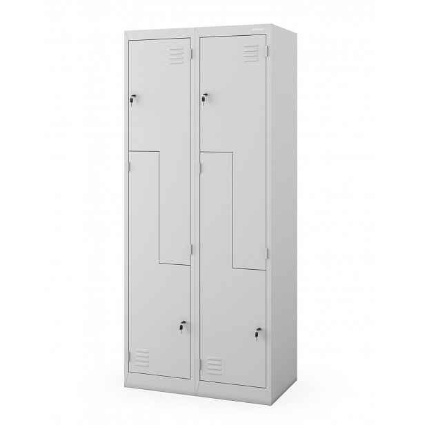 Sociální skříň Julia se 4 boxy na klíč, šedá