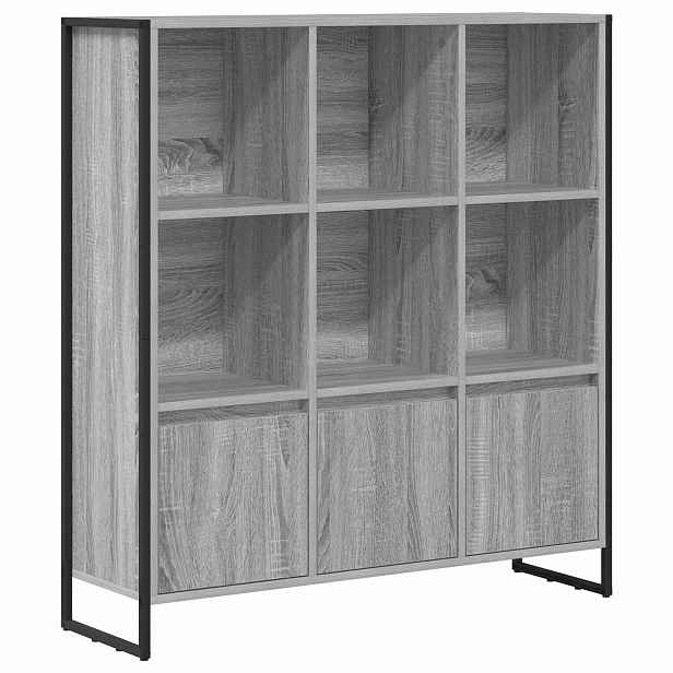 vidaXL Knihovna 99,5 x 30 x 108 cm Kompozitní dřevo Šedá Sonoma