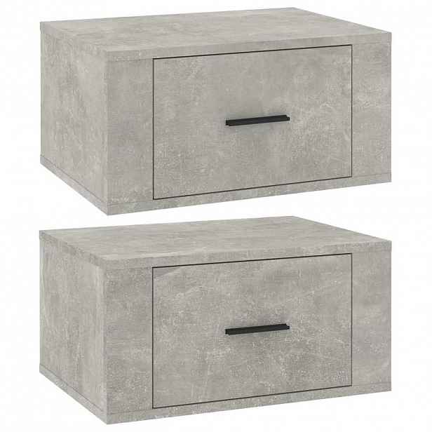 vidaXL Nástěnné noční stolky 2 ks betonově šedé 50x36x25 cm