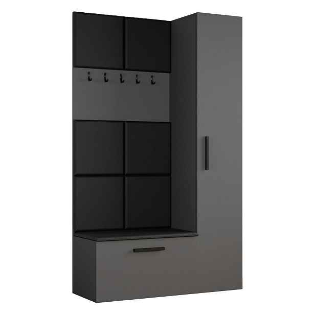 MASSENO MODERNÍ PŘEDSÍŇOVÁ SESTAVA MODULO, 120,6/204/40 cm, šedá