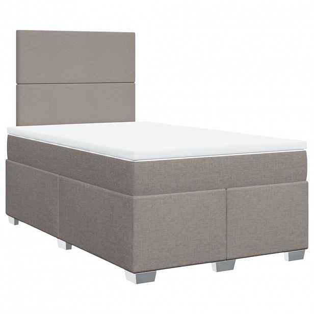 vidaXL Box spring postel s matrací taupe 120x200 cm textil