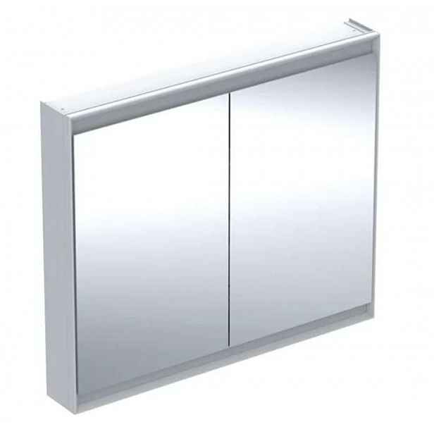 Geberit ONE - Zrcadlová skříňka s LED osvětlením, 105x90x15 cm, 2 dvířka, hliník 505.814.00.1