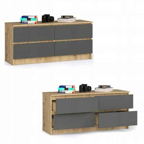 Komoda skříňka K120 se 4 zásuvkami artisan-grafit Akd