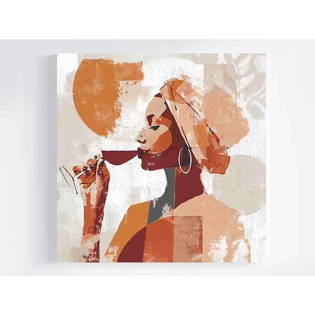Obraz Na Plátně Canvas Abstrakce Žena Profil Portrét Víno Boho 50x50